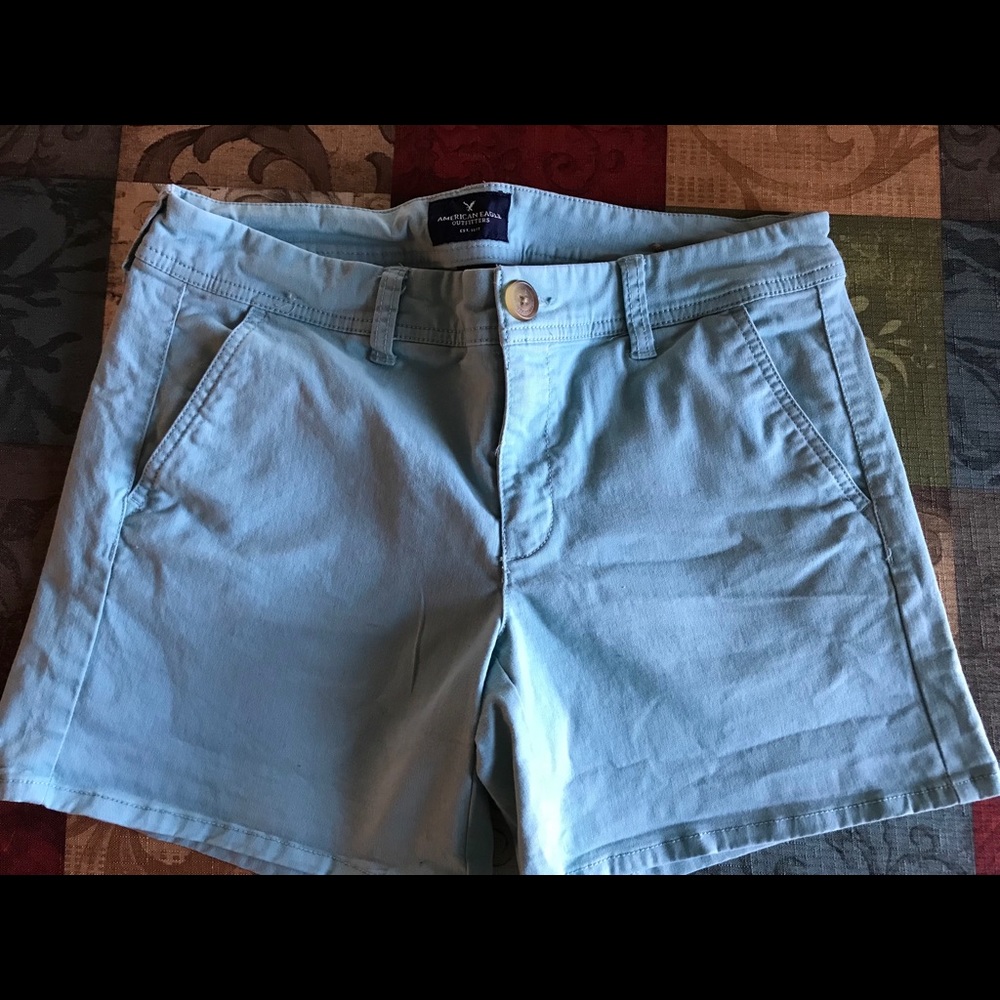 American Eagle Mint Khaki Shorts